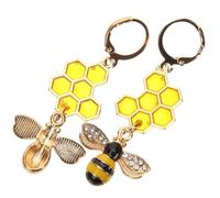 BESTYASH Bee Dangle Earrings Women Metal Beehive Drop Earrings Honeycomb Ear Jewelry for Teens and Girls, Lightweight Beehive Design for Daily Wear