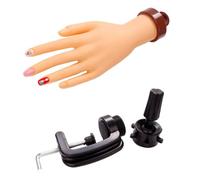 BESTYASH Bendable Nail Practice Hand Model with Stable Bracket Fake Hand for Nail Art Training and Display and Flexible Practice Fingers for Salon Home