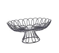 BESTYASH Black Iron Wire Fruit Basket with Elevated Base Basket for Fruits Snacks Bread Storage Large Capacity with Open Design for Air Circulation Compact and Lightweight Organizer for