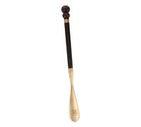 BESTYASH Brass Head Shoe Horn with Nonslip Ebony Wood Handle Long Shoe Spoon for Men Women Seniors Pregnancy and People Mobility Aid for Easy