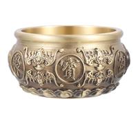 BESTYASH Brass Treasure Bowl Decorative Bowl in Chinese Style Table Decoration for Living Room and Office for Small Items Gift and Collectible 2.36 x 2.36 x 1.46 inches