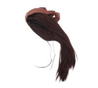 BESTYASH Brown Pirate Wig with Head Scarf Set Lightweight Comfortable Cosplay Hairpiece for Halloween Themed Parties Theatrical Performances and Role Play Accessory