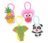 BESTYASH Cartoon Silicone Bottle Sleeve 4pcs 30ml Portable Bottle Carrier Elephant Panda Pineapple Owl for Travel Toiletries