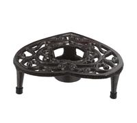 BESTYASH Cast Iron Teapot Warmer with Heart Shaped Tripod Vintage Kettle Holder for Tea Coffee Milk Heating Stable Heavy Duty Cast Iron Trivet with Tealight Candle Holder for Home and Hotel