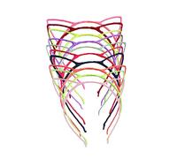 BESTYASH Cat Ear Headband 10 Pieces Colorful Hair Hoop for Girls Women Party Daily Wear Cute Animal Ear Hairband Accessory Random Color