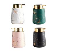 BESTYASH Ceramic Lotion Dispenser Bottle 400ml Press Pump Portable Sub Bottle for Liquid Soap Marble Black Pattern Suitable for Travel and Daily Bathroom Use