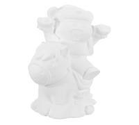 BESTYASH Chinese God of Wealth Statue Blank Plaster Paintable Ornament