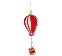 BESTYASH Christmas Hot Air Balloon Ornament 25Cm Red and White Foam Bauble Hanging Decoration for Indoor Holiday Tree and Fireplace Decor