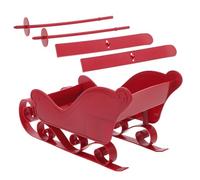 BESTYASH Christmas Sleigh and Skiing Board Decoration Miniature Sled Adornment with Fine Craftsmanship Stable Base Lightweight Xmas Ornament for Holiday Party and Tree Display