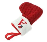 BESTYASH Classic Knitted Red Letter Christmas Stocking Ornament for Holiday Decorations Soft Fabric Xmas Hanging Decor for Doors Windows and Christmas Tree Accents