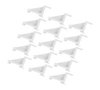 BESTYASH Cooler Shelf Brace Hooks Set 15pcs PE White Plastic Clips for Freezer and Showcase Shelf Replacement
