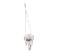 BESTYASH Cotton Rope Hanging Planter Basket Small Woven Storage Organizer for Wall Ceiling Vertical Space Saving Plant Holder with Neat Weaving and Comfortable Grip for Balcony Home Decor