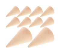 BESTYASH Craft Wood Cones 15 Pcs Unpainted Natural Material Ring Display Holder Stand for Home Office and Art Projects