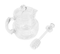 BESTYASH Creative Acrylic Honey Pot with Dipper Syrup Storage Container Portable Kitchen Dispenser for Hot Beverages and Bread Easy Honey Serving Without Mess Home Cooking Essential