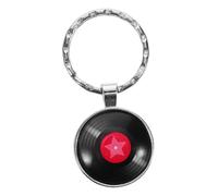 BESTYASH Cute Vinyl Record-Shaped Keychain Metal Keyring Motif Fashionable Music Fan Pendant for Bag Purse Unique Keyring Chain