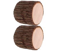 BESTYASH Decorations for Tree Stumps 2pcs, Hollow Cylindrical Brown Wood Logs with Stable Base, Quick Setup for Event Transitions and Rustic Home Use