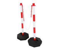 BESTYASH Detachable Base Traffic Safety Posts Lightweight Fillable Plastic Bollards with Red and White Stripes Easy Assembly for Parking Lots Driveways Facility Management and Temporary
