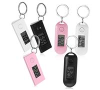 BESTYASH Digital Keychain Pocket Watches 6pcs Set, Luminous Portable Electronic Key Fob Watches for Students Nurses Women, Black White Pink Color for Work and Study