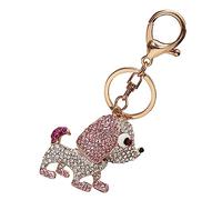 BESTYASH Dog Keychain Rhinestones Cute Puppy Pendant for Bags Backpacks and Car Keys Adorable Accessory Boys and Girls Family and Friends