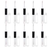 BESTYASH Double End Lip Gloss Tubes Refillable Plastic Lip Balm Containers 4ml 10pcs with Rubber Stoppers for DIY and Daily Use