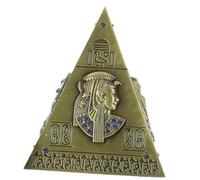 BESTYASH Egyptian Pyramid Model Metal Craft Decorative Sculpture Creative Tabletop Ornament for Home Office Bedroom Aesthetically Pleasing Prop