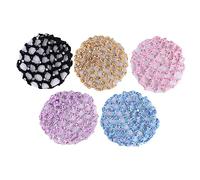 BESTYASH Elastic Hair Snood Hairnet 5Pcs 13X0.6Cm Reusable Bun Cover for Dance Performance, Gymnastics Ballet, Assorted Color Crochet Design Hair Accessories for Women Girls