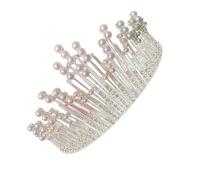 BESTYASH Elegant Rhinestone Crown Cake Topper Pearl Cake Decoration for Birthday and Wedding Parties Gorgeous Design