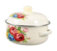 BESTYASH Enamel Stockpot with Lid for Induction Cooker Thickened Soup Pot with Dual Handles Rapid and Even Cooking for Noodle Soup Milk Stews Small Family Kitchen Use