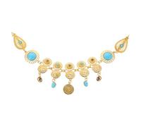 BESTYASH Ethnic Headband Jewelry Gold Headband Rhinestone Forehead Clip Headpiece Boho Hair Accessories Women's Hair Jewelry