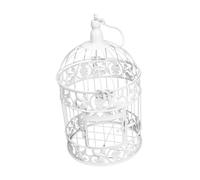 BESTYASH European Style Iron Art Birdcage Decorative Ornament for Wedding and Home Decor Multi Functional Photo Prop and Candle Holder White Desktop Adornment