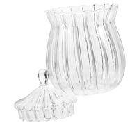 BESTYASH European Style Transparent Glass Storage Jar for Candy Tea Sugar Multipurpose Clear Container for Kitchen Pantry Organization