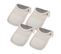 BESTYASH Exfoliating Mesh Soap Bag 4pcs Black Linen Foaming Soap Pouch for Shower Bathing with Flip Cover Suitable for Travel and Daily Use