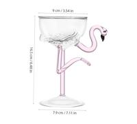 BESTYASH Flamingo Cocktail Glass Transparent Stemmed Party Wine Goblet Unique Elegant Tableware for Celebrations and Bar Use