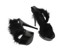 BESTYASH Flirting Super High Heel Sandals for Women Platform Sandals with Anti-Slip Sole and Moisture-Wicking Inner Material Black Comfortable Fashionable Footwear