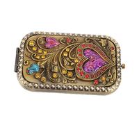 BESTYASH Folding Double Sided Pocket Mirror Retro Vintage Design Portable Makeup Mirror for Purse Travel Durable Handheld Vanity with Standard and Magnified Views Stylish Women