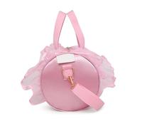 BESTYASH Girls Ballet Dance Shoulder Cross-body Bag in Pink Nylon with Large Capacity and Handle, Elegant Messenger Duffle Bag to Keep Things Organized for Ballerina Dancer and Ballet