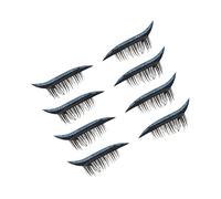BESTYASH Glitter Blue Eyelash Stickers 4 Pairs Reusable Eye Makeup Decals Stage Cosmetic Stick-on False Lashes for Women
