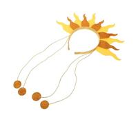 BESTYASH Glitter Fire Headband with Beaded Chain for Women and Eye-catching Holiday Hair Accessory for Halloween Carnival Year S Eve Party and Festival Celebrations