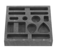 BESTYASH Graphite Mold 4 Metal Casting and Jewelry Melting Mold with 10-Hole Graphite Oil Tank Design 3.9X3.9X0.8 Inch for DIY Metalwork