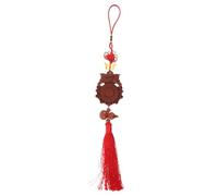 BESTYASH Hand-carved Feng Shui Bagua Mirror with Animal Head and Tassel Gourd Pendant Concave Protection Charm for Home Decor Luck and Wealth Enhancing Hanging Ornament
