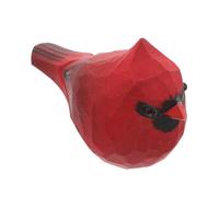 BESTYASH Hand Carved Wooden Christmas Cardinal Bird Figurines Realistic Northern Red Cardinal Sculpture Handpainted Natural Wood Art Carving for Festive Home Office Mantel Display Decor