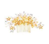 BESTYASH Handmade Alloy Wedding Hair Comb Vintage Flower Bride Headpiece Rhinestones for Formal Occasions