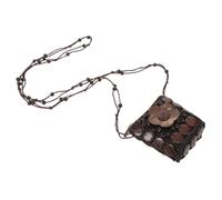 BESTYASH Handmade Ethnic Coconut Shell Shoulder Bag Crossbody Purse for Women Boho Woven Floral Beaded Strap Summer Beach Travel Tote