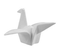 BESTYASH Handmade White Ceramic Origami Crane Figurine, Compact and Sturdy Home Decor Accent for Living Room, Bedroom, Office Desk, Creative and Easy-Clean Decorative Ornament
