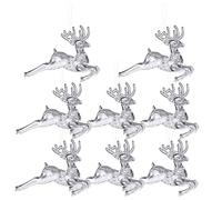 BESTYASH Hanging Acrylic Reindeer Ornaments 8Pcs Xmas Tree Decoration for Festive Fireplace and Table Setting