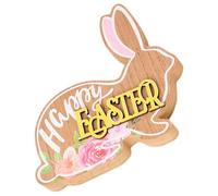 BESTYASH Happy Easter Wooden Rabbit Table Centerpiece Adorable Easter Decorative Sign for Home Charming Rabbit Ornament with Fine Details Festive Atmosphere