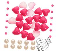 BESTYASH Heart Shaped Decorative Vase Filler Set with Resin Floating Pearl Beads Romantic Candle Cup Filler for Weddings Valentines Birthday Home and Office Table Centerpiece Decor