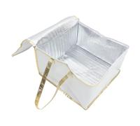 BESTYASH Heat Preservation Food Bag Portable Insulation Pouch for Takeaway for Pizza Seafood More for School Work Picnic White