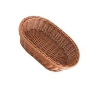 BESTYASH Imitated Rattan Woven Basket Oval Desktop Organizer Non Moisture Fruit and Bread Storage Tray for Household Kitchen Bathroom Use