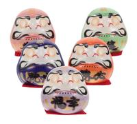 BESTYASH Japanese Egg Mini Figurine Ceramic Ornament for Home Decor Good Luck Decoration Cute Desk Accessory 5-Piece Set